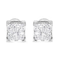 10K White Gold 3/4 Cttw Invisible Set Princess-Cut Diamond Composite Square Stud Earrings (H-I Color, SI2-I1 Clarity) by Bids.com