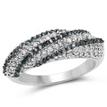 1.25 Carat Genuine Blue Diamond & White Diamond .925 Sterling Silver Ring by Bids.com