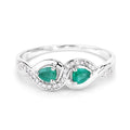 0.35 Carat Genuine Zambian Emerald and White Diamond 14K White Gold Ring by Bids.com