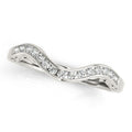 14k White Gold Curved Diamond Wedding Ring (1/10 cttw) by Bids.com