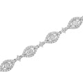 .925 Sterling Silver 2 1/2 Cttw Diamond Pear Shaped and Bezel Link Bracelet (I-J Color, I2-I3 Clarity) - 7.5 " by Bids.com