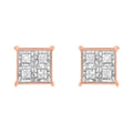 Rose Gold Plated Sterling Silver Diamond Composite Stud Earrings (3/4 cttw, J-K Color, I1-I2 Clarity) by Bids.com