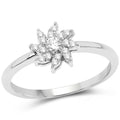 0.18 Carat Genuine White Diamond 14K White Gold Ring (E-F-G Color, SI Clarity) by Bids.com