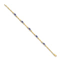 Genuine Purple Tanzanite 14K Yellow Gold Heart Bracelet by Fine Color Jewels