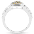 0.25 Carat Genuine Yellow Diamond .925 Sterling Silver Ring by Bids.com