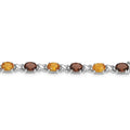 Genuine Multistone Sterling Silver Link Bracelet by Fine Color Jewels