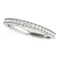 14k White Gold Milgrain Bordered Round Diamond Wedding Band (1/6 cttw) by Bids.com