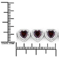 10.50 Ct Heart Red Garnet Prong Sterling Silver Tennis Bracelet by Fine Color Jewels