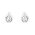 10K White Gold 1/4 Cttw Round Brilliant-Cut Near Colorless Diamond Bezel-Set Stud Earrings (H-I Color, I1-I2 Clarity) by Bids.com