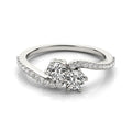 Curved Band Two Stone Diamond Ring in 14k White Gold (3/4 cttw) by Bids.com
