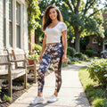 Ideology Printed Mesh-Trimmed Ankle Leggings, Size XL by Vanessa Jane