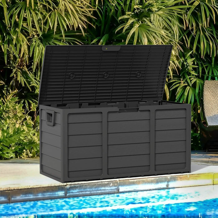 75-Gallon Outdoor Storage Box with Handles – Black by DailySale