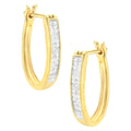 10K Yellow Gold 1/2 Cttw Invisible Set Princess-cut Diamond Hoop Earrings (H-I Color, SI2-I1 Clarity) by Bids.com