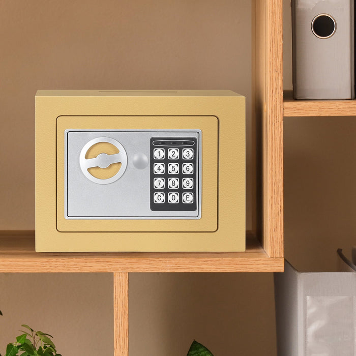 Compact Digital Safe Box – Keypad & Key Access by DailySale
