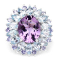 "7.79 Carat Genuine Amethyst, Blue Topaz and Tanzanite .925 Sterling Silver Ring by Bids.com