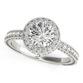 14k White Gold Milgrain Border Diamond Pave Engagement Ring (1 1/2 cttw) by Bids.com