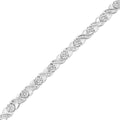 .925 Sterling Silver 1.0 Cttw Round-Brilliant and Baguette Cut Diamond Miracle-Set X-Link 7" Tennis Bracelet (I-J Color, I2-I3 Clarity) by Bids.com