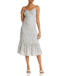 Aqua Floral MIDI Dress, Size XL by Vanessa Jane
