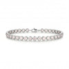 8.12 Ct Round Pink Rose Quartz Bezel Sterling Silver Inline Lobster Clasp Tennis Bracelet