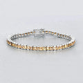 8.25 Ct Princess Yellow Citrine Channel Sterling Silver Inline Tennis Bracelet by Fine Color Jewels