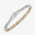 8.25 Ct Princess Yellow Citrine Channel Sterling Silver Inline Tennis Bracelet by Fine Color Jewels