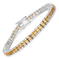 8.25 Ct Princess Yellow Citrine Channel Sterling Silver Inline Tennis Bracelet by Fine Color Jewels
