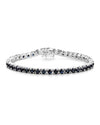 8.36 Ct Round Blue Sapphire Prong Sterling Silver Tennis Bracelet