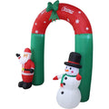 8 Foot Tall Lighted Christmas Inflatable Santa Claus and Snowman Archway by DailySale