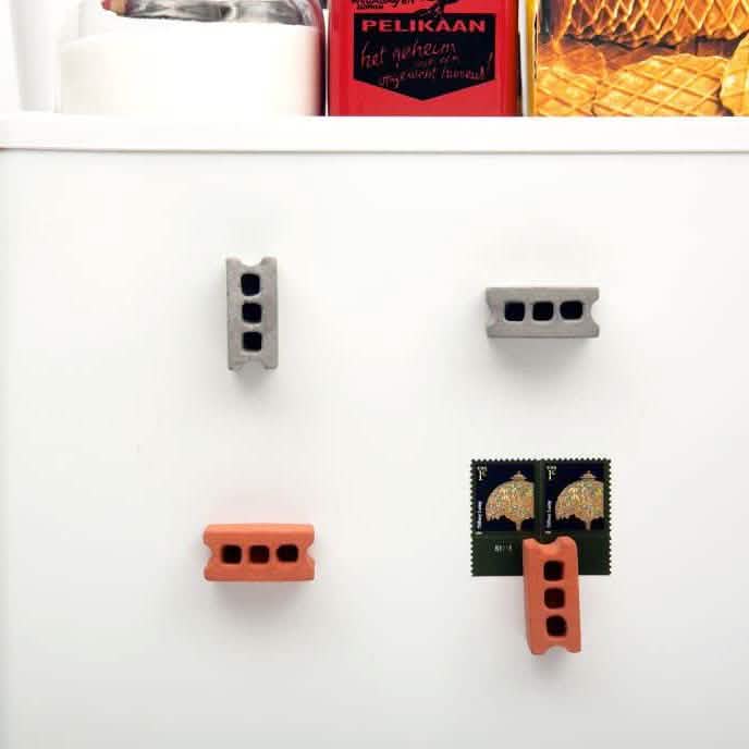 8-Pack: Multicolored Kikkerland Cinder Block Magnets by DailySale
