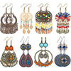 8-Pairs: Bohemian Hollow  Retro Dangle Earrings