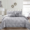 8-Piece Set: Solid Ruching Pintucked Oversized Comforter Set by DailySale