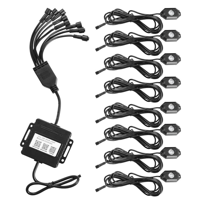 8-Pieces: Auto RGB LED Rock Light Kit by DailySale