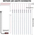 8-Pieces: Waterproof LED Meteor Shower Rain Lights by DailySale