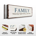 8 Powerful Words Family Sign II by Tailored Canvases