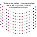 8 Strands Patriotic Star Streamers Banner Garland by DailySale