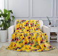 DaDa Bedding Yellow Farmhouse Rustic Spring Floral Hummingbirds Soft Fleece Throw Blanket (925) by DaDalogy Bedding Collection