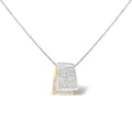 14K White and Yellow Gold 2.0 Cttw Princess Cut Diamond Two Tone Foldover Box Pendant 18â€ Box Chain Necklace (H-I Color, SI1-SI2 Clarity) by Bids.com