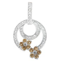 .925 Sterling Silver 1 cttw Round Cut Diamond Floral Garden Pendant Necklace (H-I, I1-I2) by Bids.com