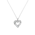 Sterling Silver 7/8 cttw Baguette Diamond Heart Pendant Necklace (I-J, I2-I3) by Bids.com