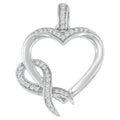 .925 Sterling Silver 1/6 cttw Diamond Heart Pendant Necklace (H-I, I1-I2) by Bids.com
