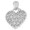 .925 Sterling Silver 1/10 cttw Diamond Heart Pendant Necklace (H-I, I1-I2) by Bids.com
