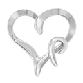 .925 Sterling Silver Heart Shaped Pendant Necklace by Bids.com