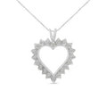 .925 Sterling Silver 1/4 Cttw Miracle Set Diamond Open Heart 18" Pendant Necklace (I-J Color, I3 Clarity) by Bids.com