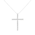 .925 Sterling Silver 4.0 Cttw Diamond 2-1/4" Cross Pendant with Box Chain Necklace (I-J Color, I1-I2 Clarity) - 18" by Bids.com