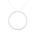 .925 Sterling Silver 5.0 Cttw Prong Set Round-cut Diamond Open Circle Hoop 18" Pendant Necklace (I-J Color, I2-I3 Clarity) by Bids.com