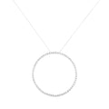 .925 Sterling Silver 5.0 Cttw Prong Set Round-cut Diamond Open Circle Hoop 18" Pendant Necklace (I-J Color, I2-I3 Clarity) by Bids.com