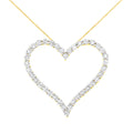 10k Yellow Gold Plated .925 Sterling Silver 3.0 cttw Round-Cut Diamond Open Heart Pendant Necklace (J-K Color, I1-I2 Clarity) - 18" by Bids.com