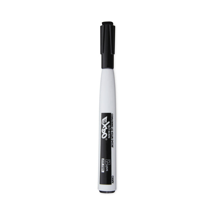 EXPO Magnetic Dry Erase Marker, Fine Bullet Tip, Black, 4/Pack