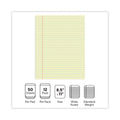 Universal Glue Top Pads, Wide/Legal Rule, 50 Canary-Yellow 8.5 x 11 Sheets, Dozen