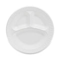 Dart Concorde Non-Laminated Foam Plate, 3-Compartment, 10.25" dia, White, 125/Pack, 4 Packs/Carton